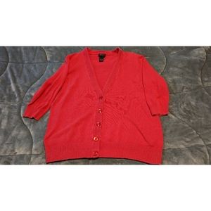 Red cardigan